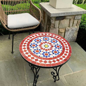 One-of-a-Kind red Moroccan Mosaic Tables – Handmade by Fez Artisans | Britsinkstudio UK