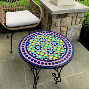 Unique Handmade red Mosaic Tables – Moroccan Artisan Craft from Fez | Britsinkstudio UK