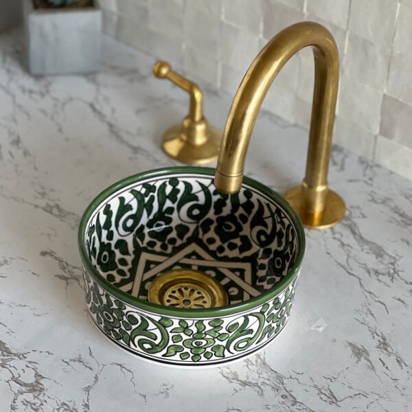 Handcrafted Moroccan Ceramic Sink from Fez – Unique Round Vessel Basin | britsinkstudio UK - Image 3