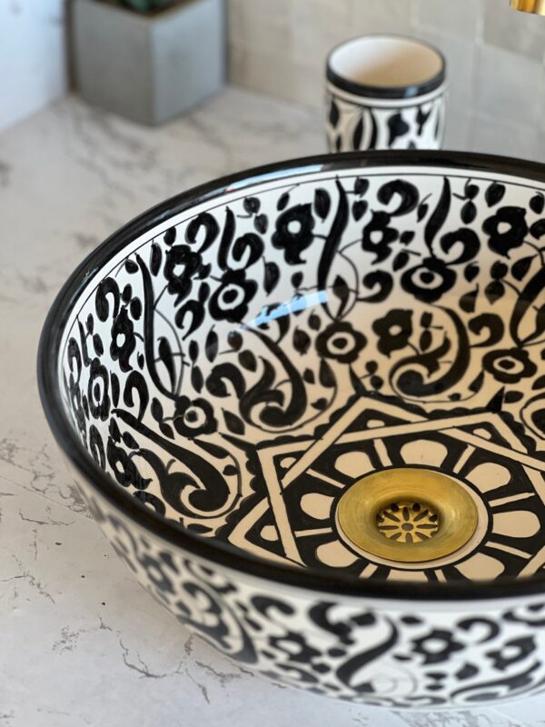Fez Moroccan Sink – Handmade Round Ceramic Bathroom Bowl | britsinkstudio UK - Image 9