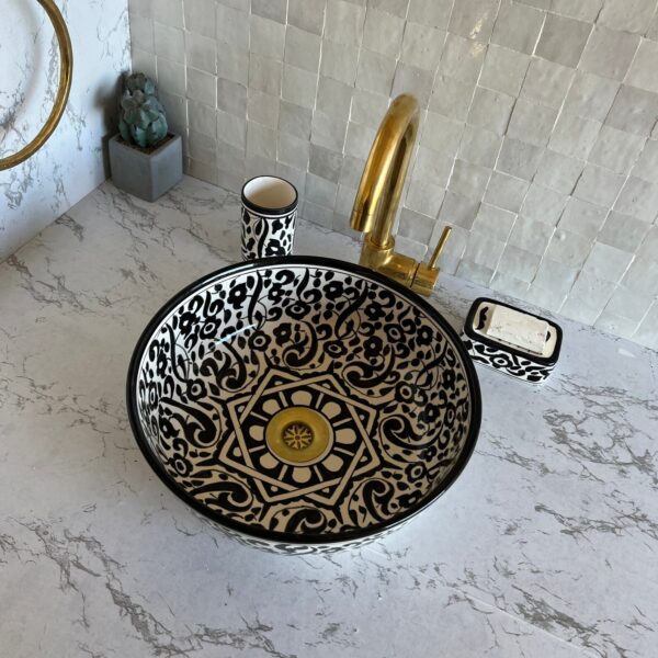 Fez Moroccan Sink – Handmade Round Ceramic Bathroom Bowl | britsinkstudio UK - Image 8