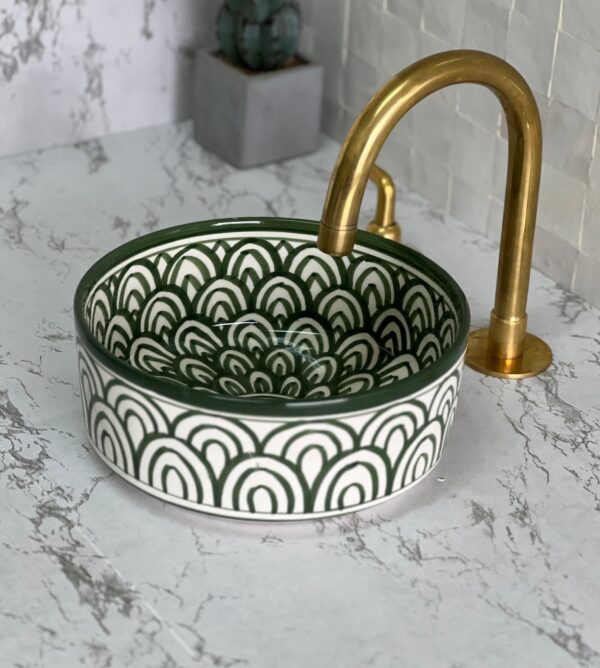 boho sink - Handmade Ceramic Vessel Sink – Moroccan Bathroom Design | britsinkstudio UK