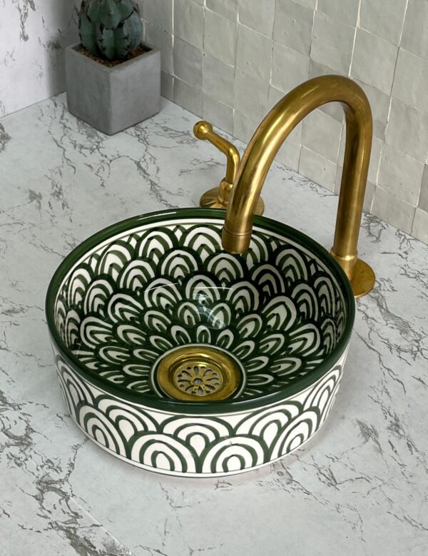 boho sink - Handmade Ceramic Vessel Sink – Moroccan Bathroom Design | britsinkstudio UK - Image 2