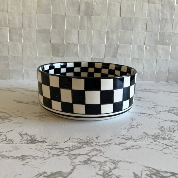 checkered Handmade Sink – Boho Ceramic Vessel for Bathroom Decor | britsinkstudio UK - Image 6