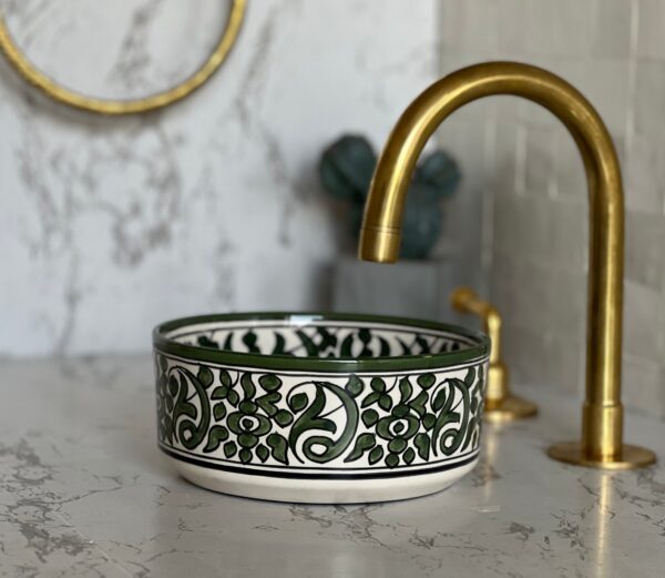 Handcrafted Moroccan Ceramic Sink from Fez – Unique Round Vessel Basin | britsinkstudio UK - Image 8