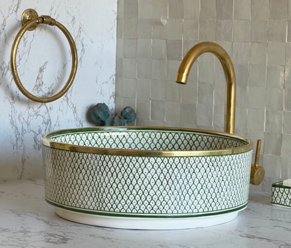 Boho Bathroom Basin – Moroccan Handmade Ceramic Sink | britsinkstudio UK - Image 4