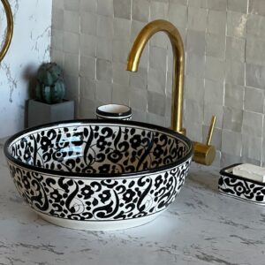 Fez Moroccan Sink – Handmade Round Ceramic Bathroom Bowl | britsinkstudio UK