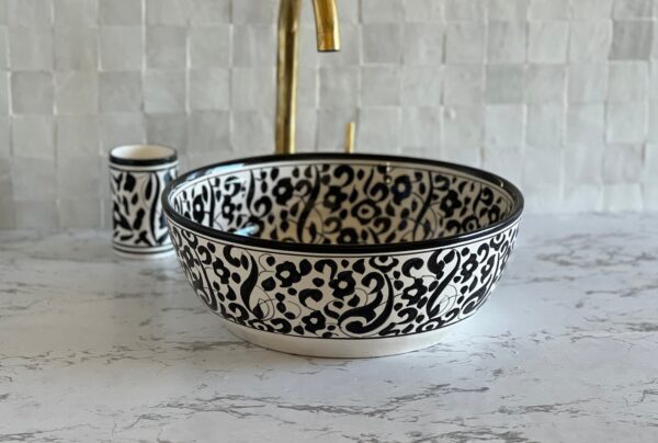Fez Moroccan Sink – Handmade Round Ceramic Bathroom Bowl | britsinkstudio UK - Image 7