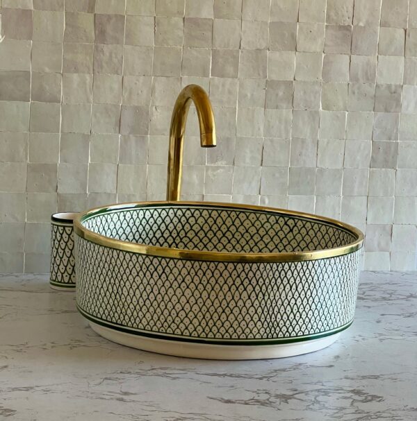 Boho Bathroom Basin – Moroccan Handmade Ceramic Sink | britsinkstudio UK - Image 6