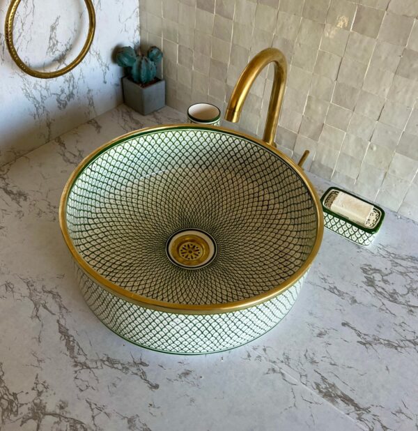 Boho Bathroom Basin – Moroccan Handmade Ceramic Sink | britsinkstudio UK