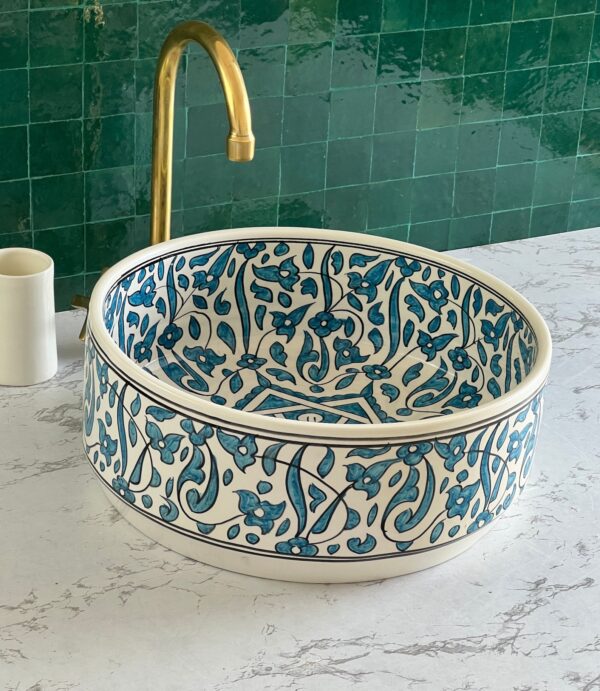Hand-Painted Boho Sink – Moroccan Ceramic Bathroom Vessel | britsinkstudio UK - Image 10