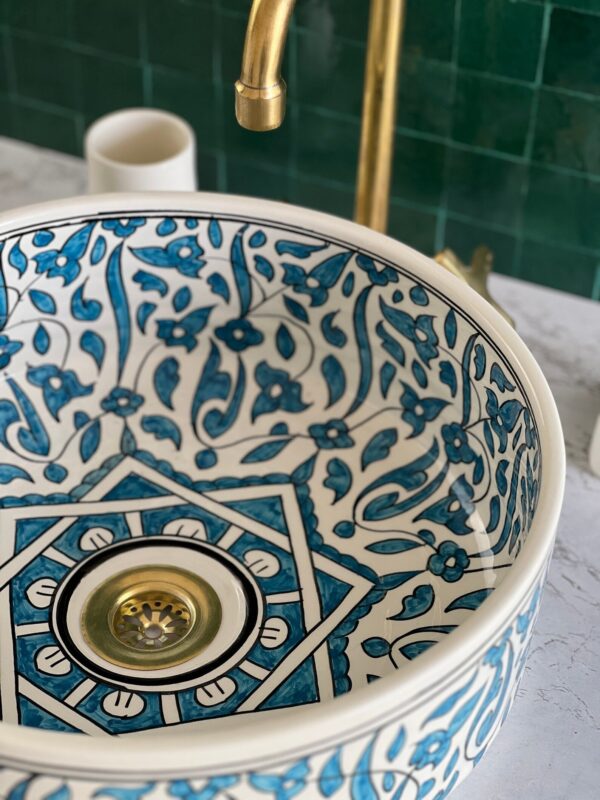 Hand-Painted Boho Sink – Moroccan Ceramic Bathroom Vessel | britsinkstudio UK - Image 8