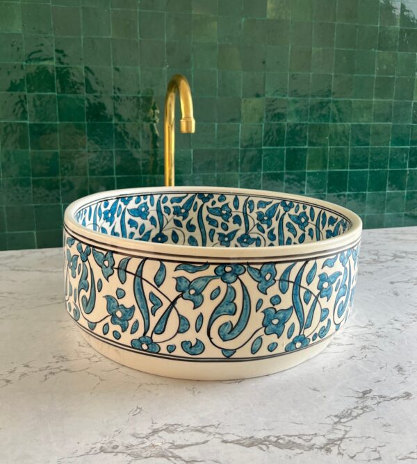 Hand-Painted Boho Sink – Moroccan Ceramic Bathroom Vessel | britsinkstudio UK - Image 7