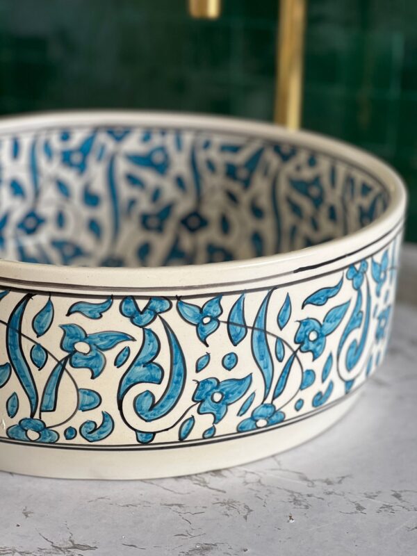 Hand-Painted Boho Sink – Moroccan Ceramic Bathroom Vessel | britsinkstudio UK - Image 2