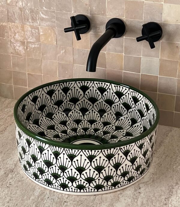 Green Round Sink – Handcrafted Ceramic Basin for Bathroom | britsinkstudio UK - Image 8
