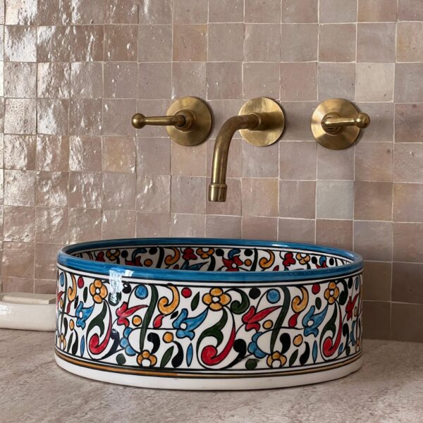 Boho Ceramic Sink – Unique Handmade Bathroom Bowl | britsinkstudio UK - Image 4